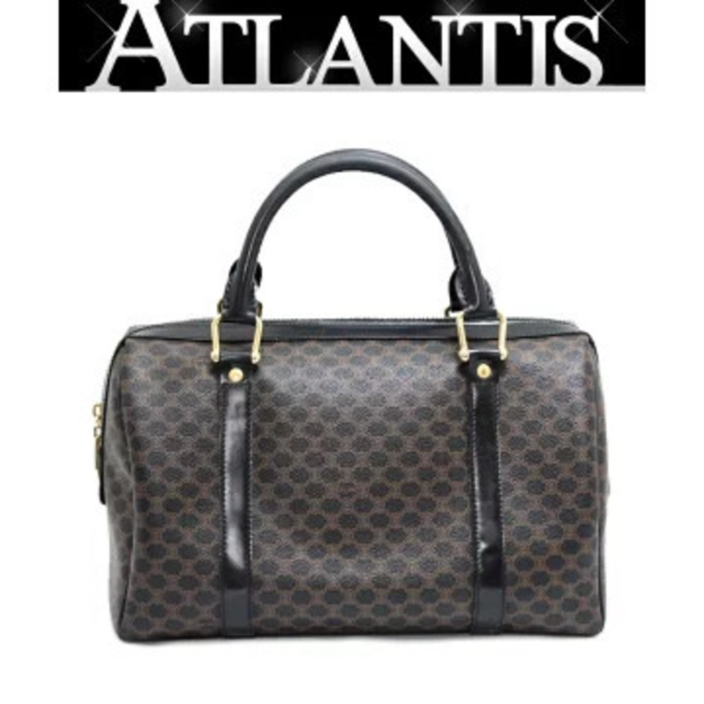 Celine Macadam Boston Bag Leather Black